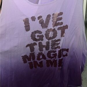 Zumba Fitness Lavender Ombre Tank with Metallic Purple Graphic